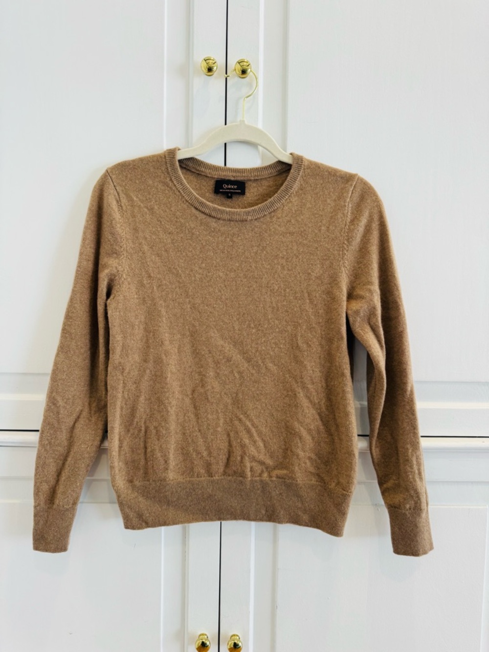 Quince Women's Crewneck Cashmere Sweater - Tan